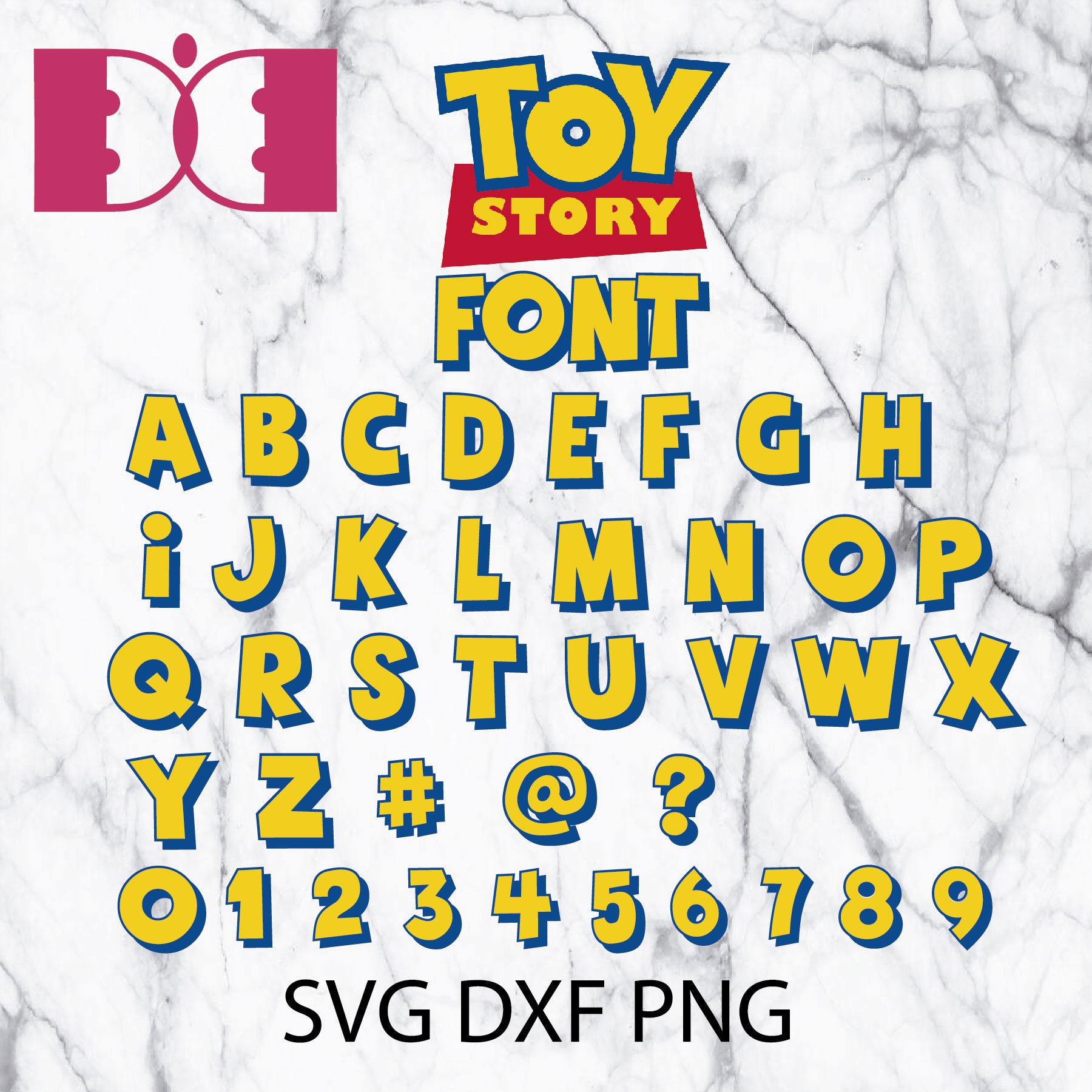Toy Story Alphabet With Backgroundsvgdxfpngfor Etsy