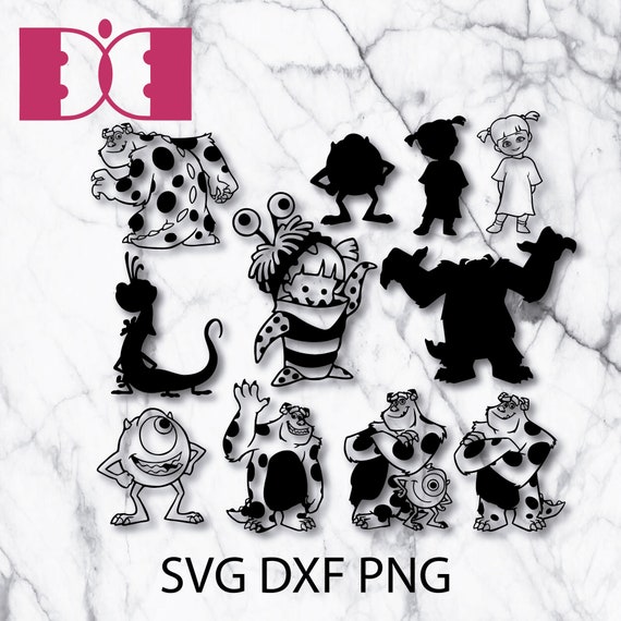 Download Monsters Inc Silhouettes Cricut Cameo Silhouette Print Monsters Svg Monsters Png Monsters Dxf Monsters Inc Svg