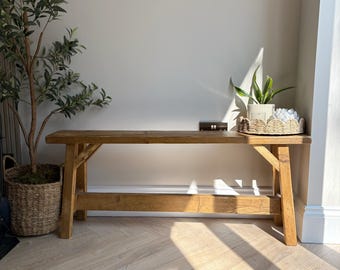 Rustic Wooden End of Bed Bench