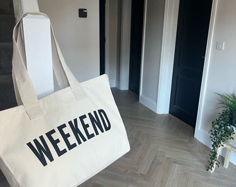 Large Canvas Tote Bag - Weekend Bag