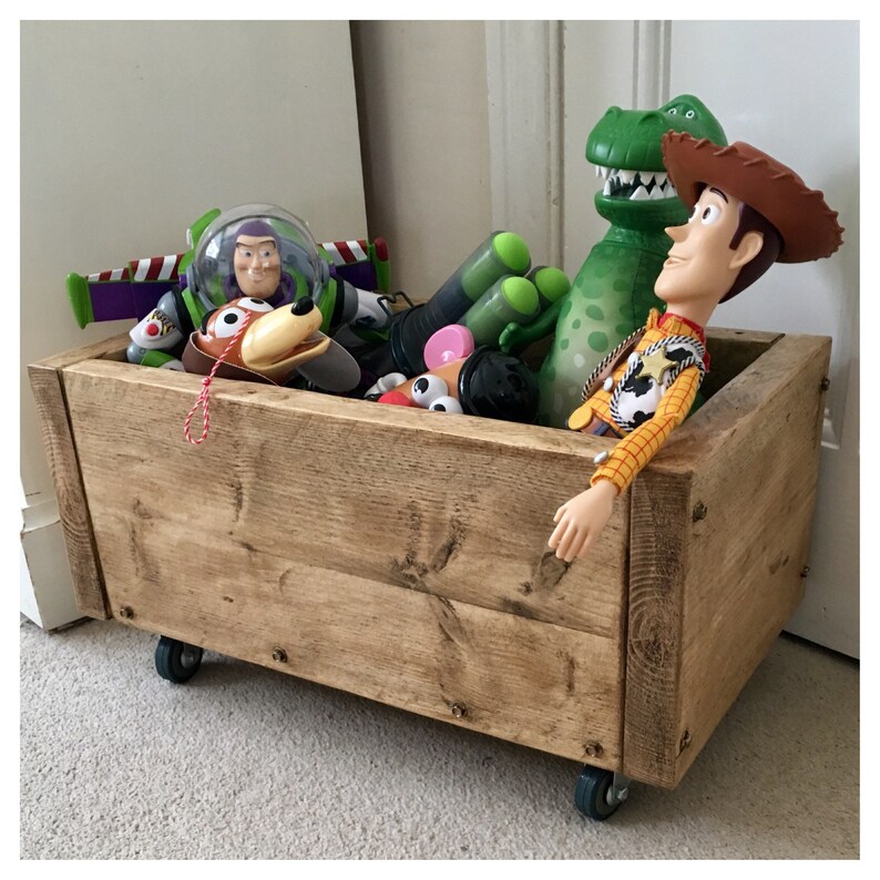 Large Storage Box Toy Box on Castors Scaffold Board Etsy