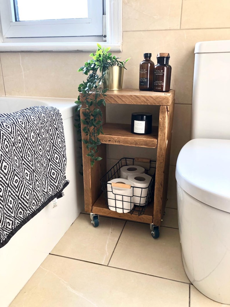 Side Table Storage Unit Bedside Table Bathroom Storage Etsy