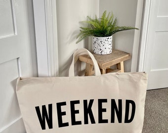 Oversized Canvas Tote Bag - Weekend Bag