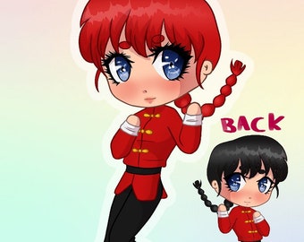In Stock Ranma 12 Ranma Saotome BoyGirl version clear acrylic charm keychain