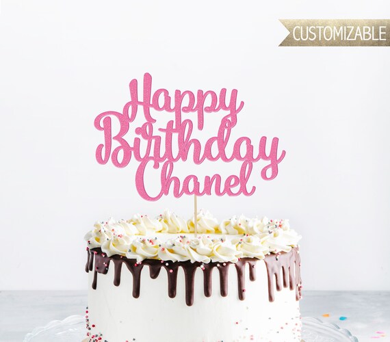 Custom Happy Birthday Cake Topper Custom Birthday Name Etsy