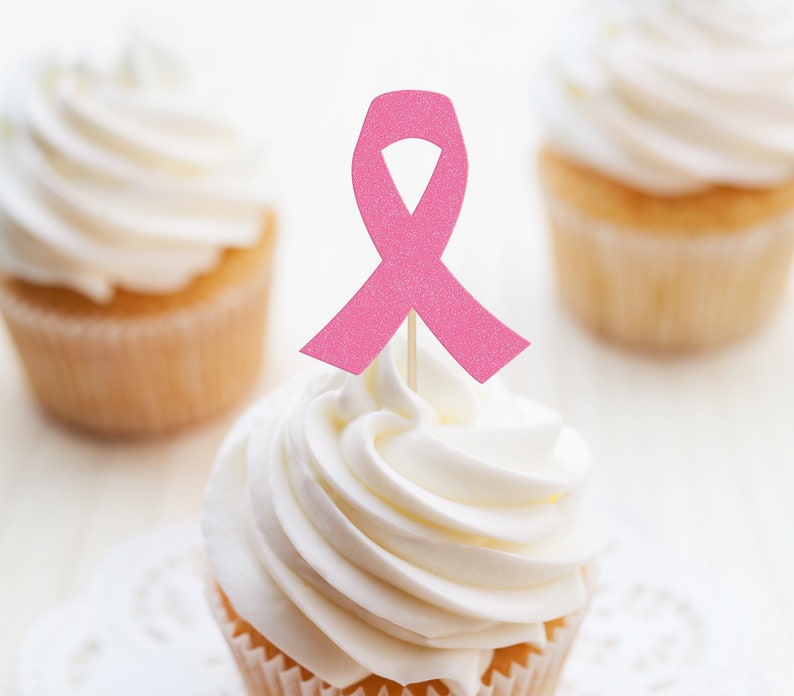 Cancer Ribbon Cupcake Toppers  Ribbon Toppers  Illness Ribbon Toppers  Health Toppers  Cancer Free Toppers  Fund Raiser Toppers