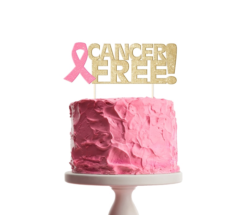 Cancer Free Cake Topper Breast Cancer Topper Glitter Cake Topper Cancer Topper Cancer Ribbon Cake Cancer Free Decor F Cancer