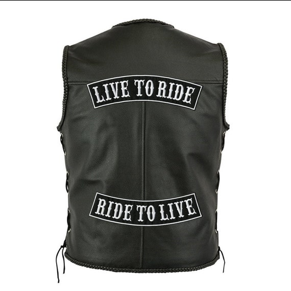 Live to Ride Jacket Vest Iron On Sew On Biker Patch 