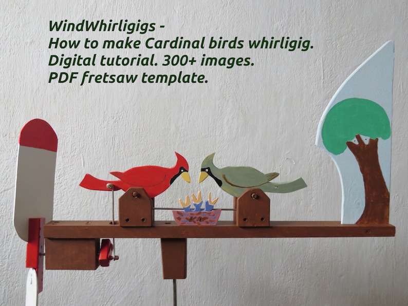 How to Make Cardinal Birds Whirligig.digital Tutorialpdf Etsy UK