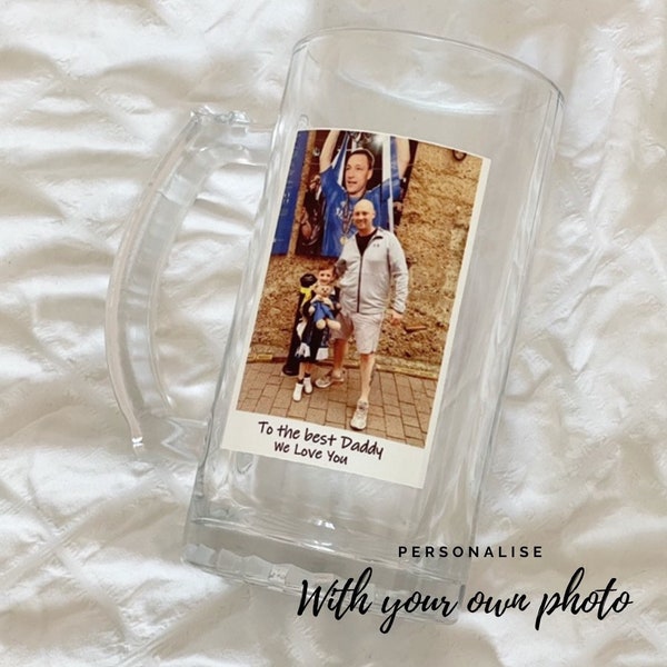 Personalised Tankard, gifts for men, Gifts for him, pint glass, personalised bar glasses, retirement gifts, photo glass, photo gifts, dad,