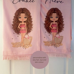Gepersonaliseerde strandhanddoek, Handdoeken met karakter, Kies je eigen strandhanddoek, Vakantie meisjes, Strandlakens, Vrijgezellenfeest, Bikini, Strandtas, Vakantiehanddoeken,