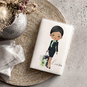 Personalised passport cover, passport holder,  Travel, Luggage Tag, Cabin Crew, Flight Attendant, Air stewardess, Transavia, Netherlands,