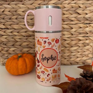 Personalized Autumn Flask: Fall Pumpkin Thermos Water Bottle