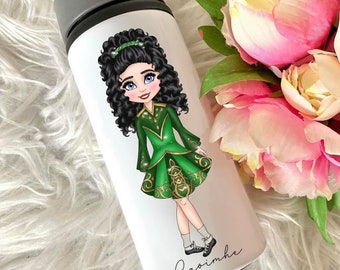 Personalized Irish Dancing Water Bottle, 600ml Drinks Bottle, Tumbler, Irish Dancer gift,