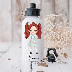 Personalized School Water Bottle: Custom Character, Aluminum Sports Bottle