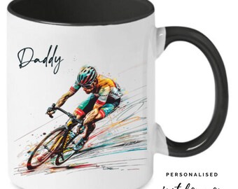 Personalised Cycling mug, Cycling gift, Cycle Mug for Dad, Bike gifts, Cycopath, Fathers Day, Bike gifts for him, Gifts for cyclists, Strava