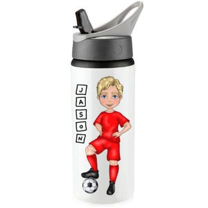 Gourde de football personnalisée : gourde de sport pour enfants de 600 ml
