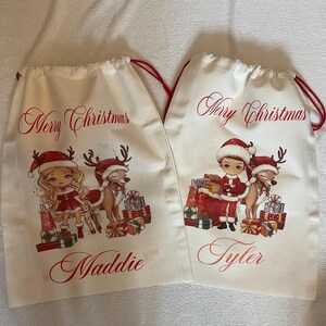 Personalized Christmas Sack: Character Gift Bag, Christmas Decor