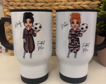 Personalized Football Mom Travel Mug: Custom Dry Robe Thermo Cup, Sports Mum, Soccer Mum,