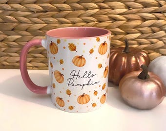 Taza de calabaza personalizada: decoración otoñal, un acogedor regalo otoñal