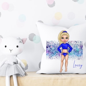 Personalisiertes Cheerleader Kissen: Aquarell Stil, Gymnastik Geschenk