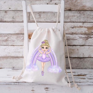 Personalised Dance Bag, Drawstring Ballerina Bag, Ballet class, Ballet gifts for her, Ballerina gifts, Personalised Bag, Baby Ballet,