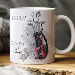 Personalised golf caddy mug, Golf gifts, golfing gifts for him, Gilf gifts for Dad, personalised mug, sports gifts, Golf mug, Golf clubs,
