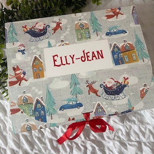 Christmas Gift Box, Christmas Gift Wrap, Winter Wonderland themed boxes, Christmas Fox, Snow themed, Ideal Christmas Eve Boxes, Personalised