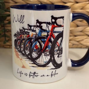 Personalised Cycling mug, Cycling gift, Cycle Mug for Dad, Bike gifts, Cycopath, Fathers Day, Bike gifts for him, Gifts for cyclists, Strava
