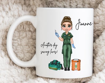 Personalized Paramedic Mug: Custom NHS Gift, Ambulance Driver, First Aid Gift, Emergency Worker,
