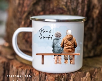 Personalised Grandparents Mug, Outdoorsy Gift for Nan & Grandad, Mum and Dads adventure Cup, Gift set for parents,