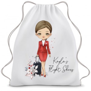 Sac pour personnel de cabine, cadeaux pour hôtesses de l'air, sac de transport, sac à chaussures, sac pour bagage à main, sac à cordon, hôtesse de l'air Virgin Airways, cadeaux pour elle