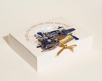 Personalized Polar Express Gift Box: Christmas Eve Keepsake, Trip reveal box,