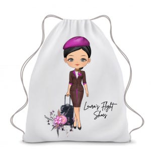 Cabin crew bag, flight attendant gifts, In flight bag, shoe bag, Hand luggage bag, Drawstring bag, Etihad Air, air hostess, Air stewardess