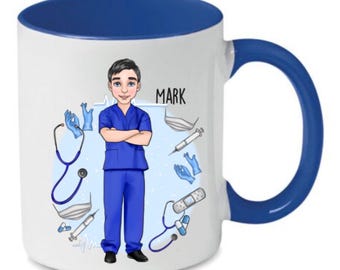 Gepersonaliseerde mok verpleger, aangepaste gezondheidswerker, cadeau voor verpleegkundige, gepersonaliseerde werkmok,