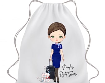 Bolso personalizado para auxiliar de vuelo, bolso de viaje para EE. UU., bolso con cordón, bolsa para zapatos, aerolínea Southwest, regalos para tripulación de cabina,