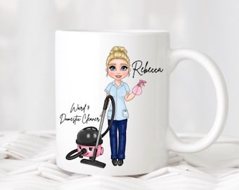 Personalised Domestic Cleaner Mug, Gift For Hospital Cleaning Staff, Ward Domestic Cleaner, Cleaning gift,