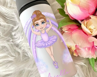 Ballerina Gifts, Ballet Water bottle, Dance Gifts, School Bottle, Personalised Kids bottles, ballet dancer, gifts for her, Dancing Gifts,