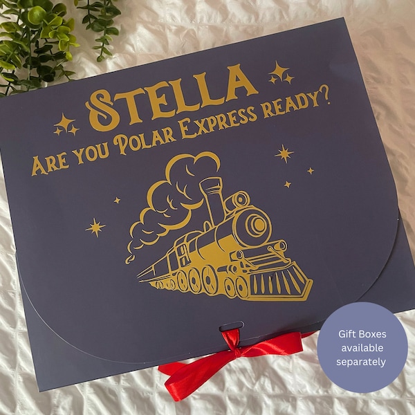 Polar Express Geschenkbox, personalisierte Polar Express-Box, Geschenk enthüllen, perfekt für Ihre Polar Express Hoodies und Pyjamas, Weihnachtsabend Box,