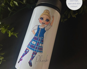 Personalized Highland Dance Water Bottle: Scottish Gifts for Her, Kids Dance Bottle,