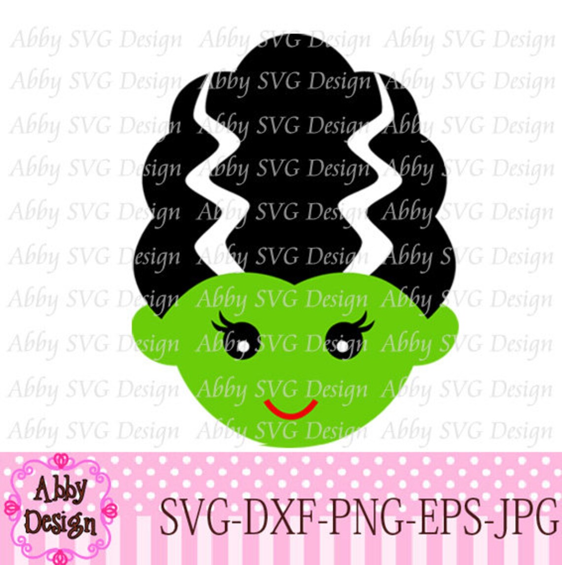 Halloween Frankenstein Bride Cut File Svgpngdxf and Eps File Etsy