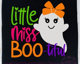 Little Miss Bootiful,Bootiful Svg,Girl Halloween Svg,Halloween svg,Ghost Svg,Cricut SVG, Silhouette Cut file