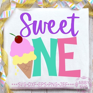 Sweet One SVG,First Birthday Shirt svg,Ice Cream svg,Birthday Girl svg,Cricut SVG, Silhouette Cut file