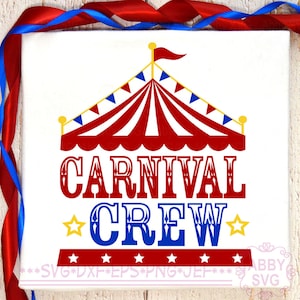 Archivo SVG de la tripulación del carnaval, SVG de carnaval de cumpleaños, SVG de carpa de circo, archivo SVG de silueta