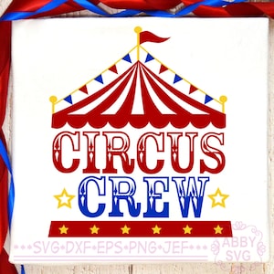 Circus bemanning SVG, verjaardag carnaval SVG, circustent SVG, Cricut SVG, silhouet SVG-bestand
