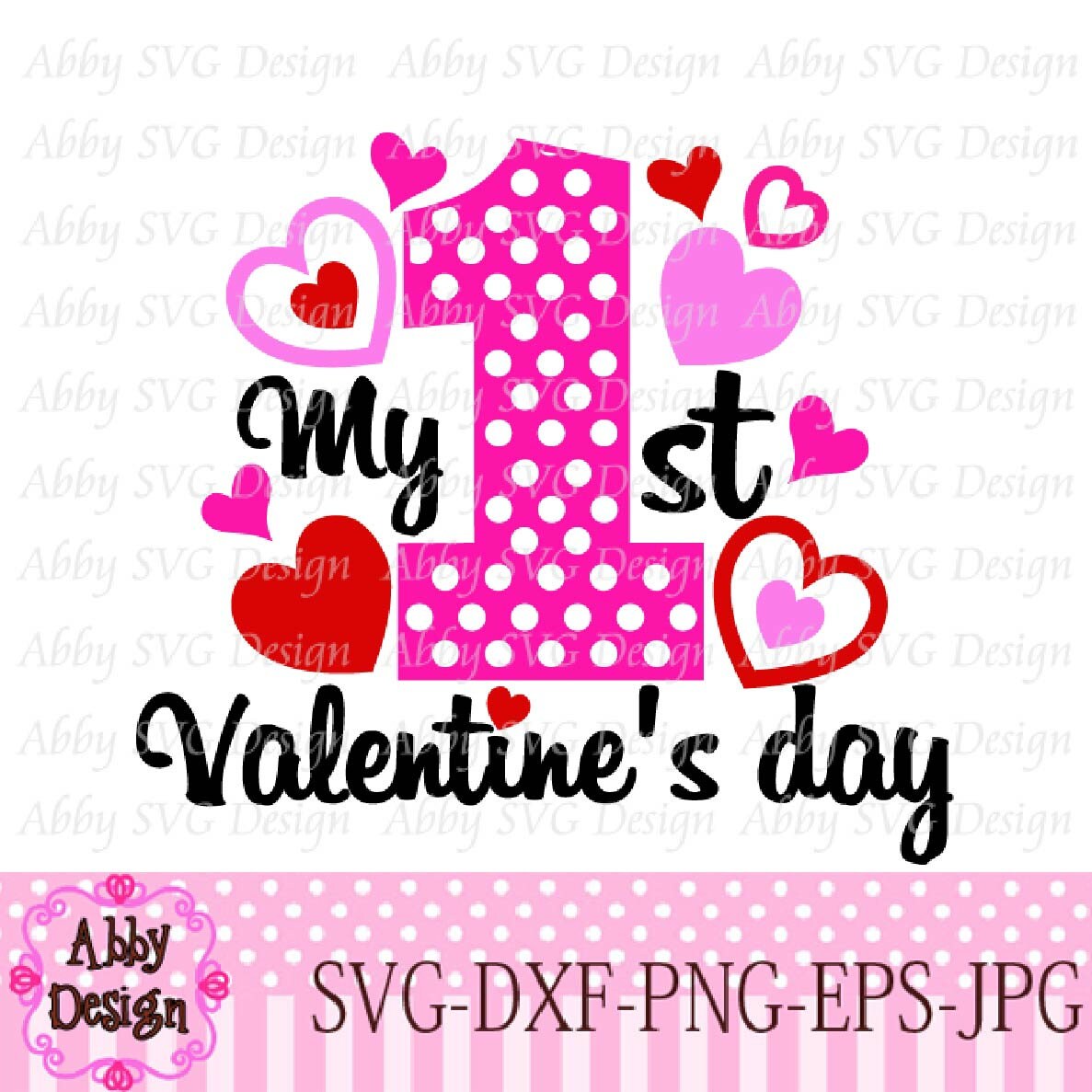 My 1st Valentine's Day Cut File Epspngdxf and Svg File - Etsy