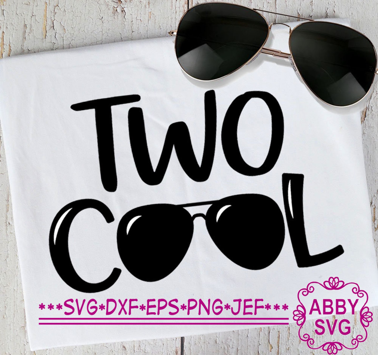 Two Cool SVGGlasses SVGBirthday Shirt svgcut file for Etsy