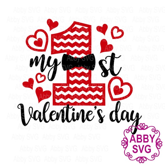 My 1st/first Valentine's Day Cut File Epspngdxf and Svg | Etsy