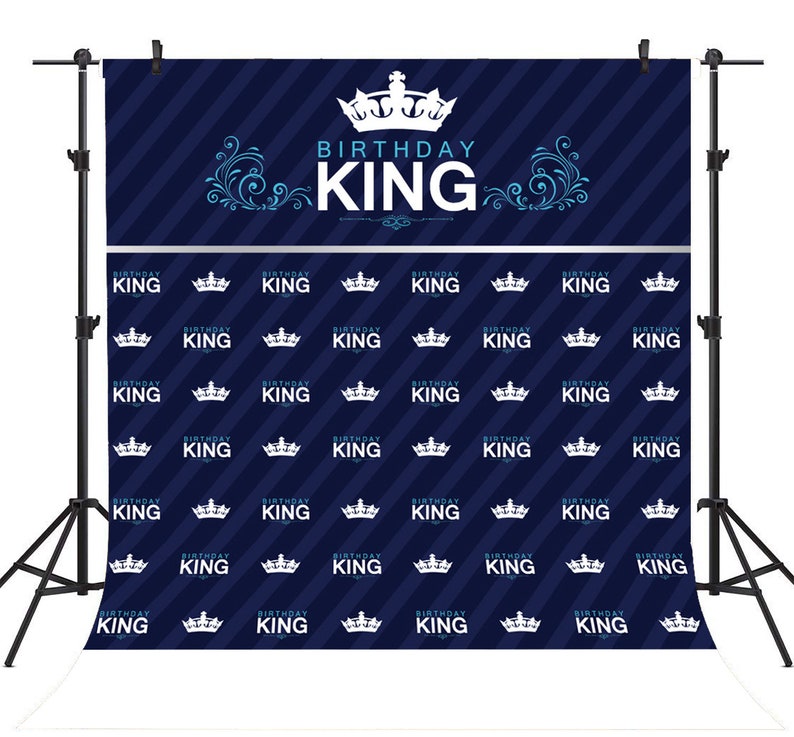 Royal King Birthday Party Photography Backdrops Navy Blue Etsy