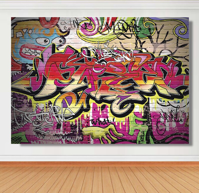 90s Graffiti Brick Wall Street Art Photography Backdrop Etsy